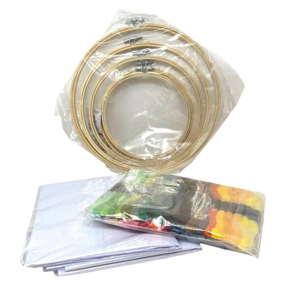 Caydo Embroidery / Counted Cross Stitch Starter Kit Hoops Tools Floss Aida Cloth - Picture 7 of 11